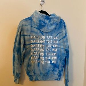 GOTG gals on the go podcast hoodie, blue tie dye size small women’s